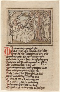 De Maagd verschijnt aan een stervende priester door German 15th Century