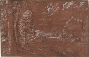 Rivierlandschap door German 16th Century