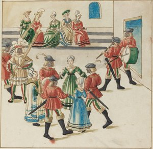 Drie Koppels in een Cirkel Dans