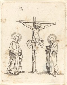 De Kruisiging met de Maagd en Sint Jan door German 16th Century after Albrecht Dürer