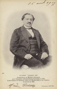Baron de Flotow, German composer (1812-1883) (b/w photo) door German Photographer