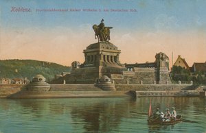 Monument voor keizer Wilhelm I, Koblenz. Briefkaart verzonden in 1913. door German Photographer