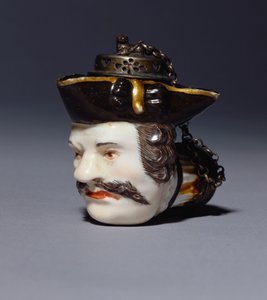 Een Meissen portret pijpenkop gemodelleerd als het hoofd van Schmiedel, ca. 1750 door German School