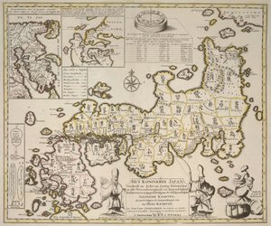 Een kaart van het Koninkrijk Japan verdeeld in achtenzestig provincies, afzonderlijke kaarten van Kamschatka en Niphon