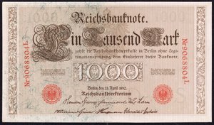 Een duizend mark bankbiljet, 1910