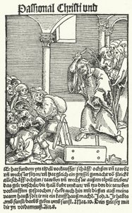 Een pagina uit Luthers anti-pauselijke pamflet, Passional Christi und Antichristi door German School
