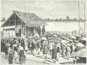 Een theater in Annam (gravure)
