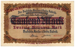 Een bankbiljet van twintig miljoen mark, 1922