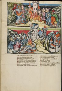 Abimelech illuminaties uit Weltchronik Ms 33 fol. 137v, c.1400-10 door German School