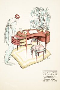 Advertentie voor Flatow  Priemer, Antiek, uit Styl, pub.1922 (pochoirprint)