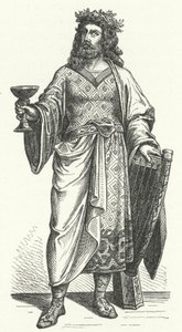 Alboin, koning van de Longobarden (gravure) door German School