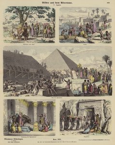 Oud Egypte (gekleurde gravure)