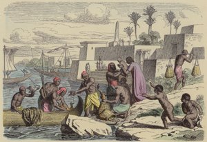 Oude Egyptische vissers door German School