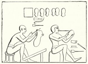 Oude Egyptische schoenmakers (gravure)