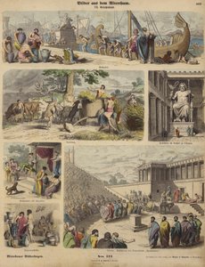 Oud Griekenland (gekleurde gravure) door German School