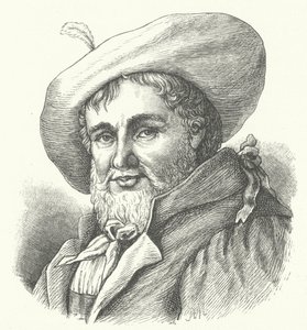 Andreas Hofer, leider van de Tiroler Opstand tegen de Franse bezetting tijdens de Vijfde Coalitieoorlog (gravure) door German School