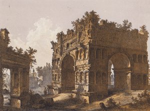 Boog van Janus, Rome (kleurenlitho)