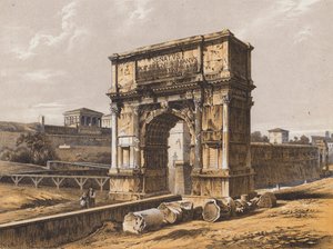 Boog van Titus, Rome (kleurenlitho) door German School