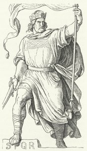 Arnulf van Karinthië, betwiste koning van Italië en Heilige Roomse Keizer (gravure) door German School