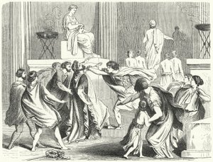 Moord op Filips II van Macedonië, 336 v.Chr. (gravure) door German School