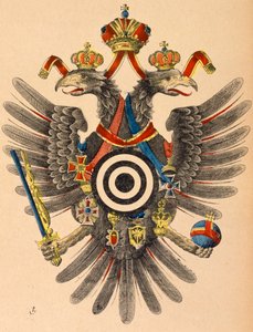 Oostenrijks-Hongaarse keizerlijke wapen als schietschijf, ca. 1865 door German School