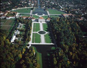 Barokkunst: luchtfoto van Nymphenburg Park