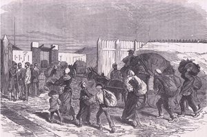 Groenten uit de buitenwijken halen, Cassells Geschiedenis van de Oorlog tussen Frankrijk en Duitsland, uitgegeven door Cassell and Company Limited, ca. 1890