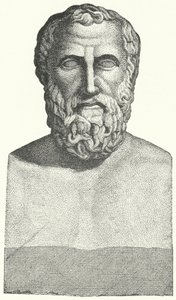 Buste van de oude Griekse dichter Archilochus door German School