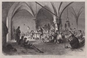 Gevangen Garibaldianen en Franse franc-tireurs in het stadhuis van Dijon, Frankrijk, midden december 1870 door German School