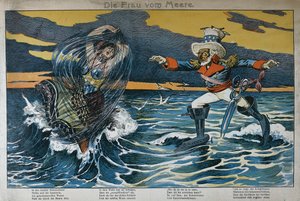 Karikatuur over de Spaans-Amerikaanse oorlog, 1898 door German School