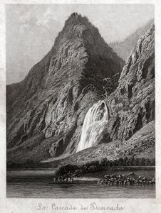 Cascade de Pissevache (gravure, ca. 1830) door German School