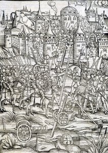 Beleg van Caseau fort - Gravure, Duitsland door German School