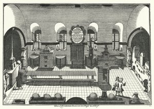 Chemisch laboratorium aan de Universiteit van Altdorf (gravure) door German School
