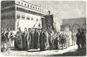 Kinderprocessie in Florence onder het bewind van Girolamo Savonarola