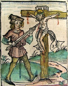 Christus Herkruisigd, gepubliceerd in de Neurenberg Kroniek, 1493