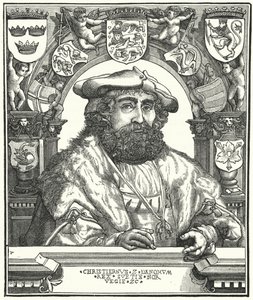 Christiaan II, Koning van Denemarken, Noorwegen en Zweden (gravure)