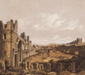 Circus van Maxentius, Rome (kleurenlitho)