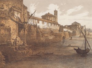 Cloaca Maxima, Rome (kleurenlitho)