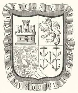 Wapen van Christoffel Columbus (gravure) door German School