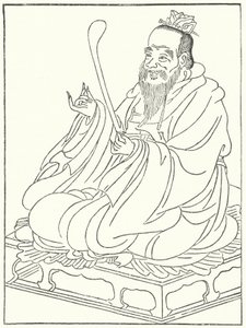 Confucius, oude Chinese filosoof (551-479 v.Chr.) (gravure) door German School