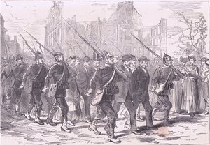 Konvooi van gevangenen, Cassells Geschiedenis van de oorlog tussen Frankrijk en Duitsland uitgegeven door Cassell and Company Limited, ca. 1890