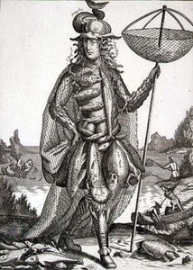 Kostuum voor een visser, uitgegeven door Gerard Valck, ca. 1690 door German School