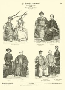 Kostuum van Chinese mensen van de Oost-Indië, 1880 door German School