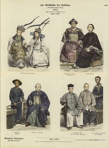 Kostuum van Chinese mensen van de Oost-Indië, 1880 door German School