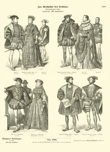 Kostuum van Franse royalty en adel, 16e eeuw door German School