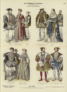 Kostuum van Franse royalty en adel, 16e eeuw door German School