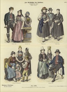Kostuums uit Baden, Duitsland, 19e eeuw door German School