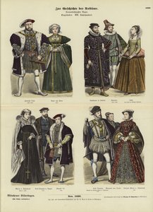 Kostuums van Engelse en Schotse royalty en adel, 16e eeuw door German School