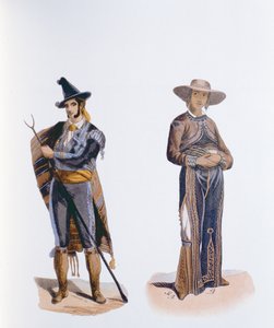 Kostuums van de inwoners van Mexico en Vera Cruz door German School