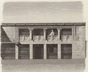 Binnenplaats van een oud Grieks huis in Centraal Syrië. Illustratie voor Bilder-Atlas door German School